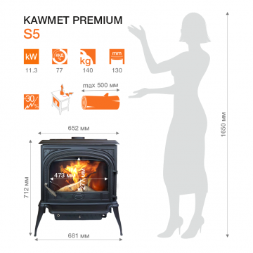 Фото9.Чавунна піч KAWMET Premium NIKA (11,3 kW)